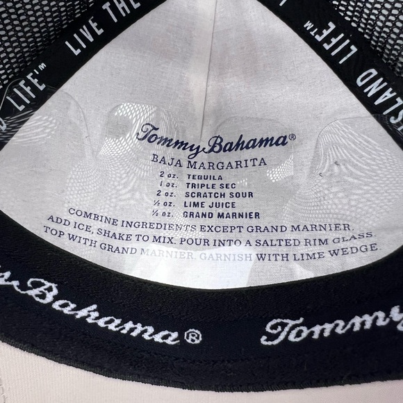 TOMMY BAHAMA CAP/HAT, LOBSTER LOGO, BLACK COOL MESH,ADJUT STRAP, COCKTAIL RECIPE - Picture 8 of 13